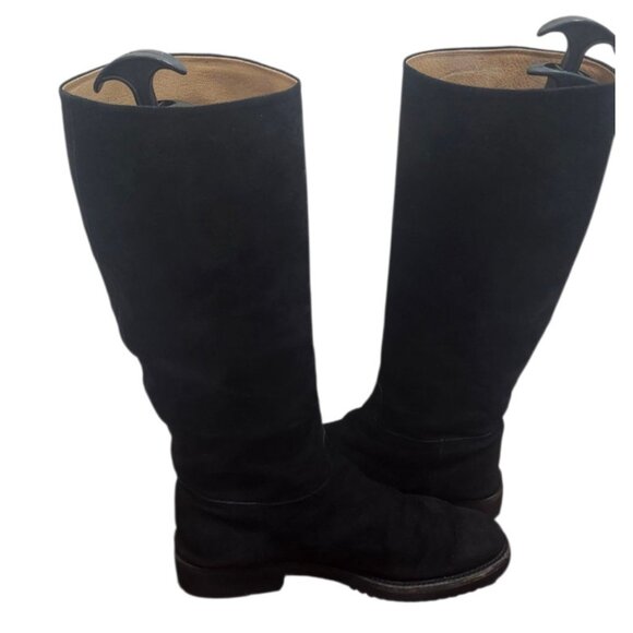 Gravati Black Suede Knee High Boots Vibram Gumlite Sole Classic Riding Style 9M - Picture 10 of 16